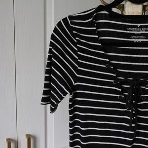 American Eagle Lace Up Top
